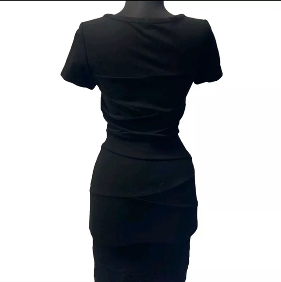 Diane Von Furstenberg Size 2 Crew Black Bodycon Mini Dress Office Work B22#11 - Picture 3 of 7